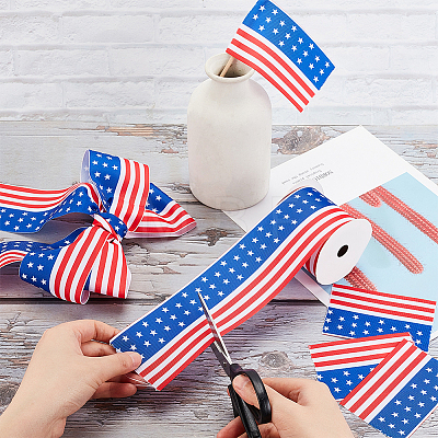 Independence Day Polyester Ribbon OCOR-WH0078-18C-1