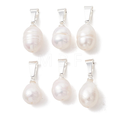 Natural Cultured Freshwater Pearl Pendants PALLOY-JF05465-02-1