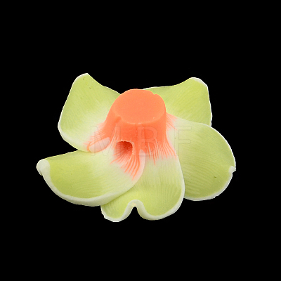 Handmade Polymer Clay 3D Flower Plumeria Beads CLAY-Q192-15mm-13-1