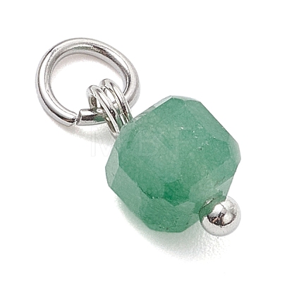 100Pcs 10 Styles Natural Stone Faceted Cube Charms PALLOY-JF04520-01-1