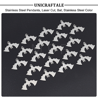 Unicraftale 20Pcs Halloween 201 Stainless Steel Pendants STAS-UN0033-47-1