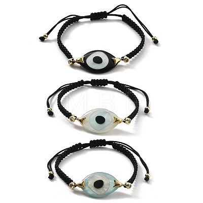 Evil Eye Acrylic Link Bracelets BJEW-U027-01G-1