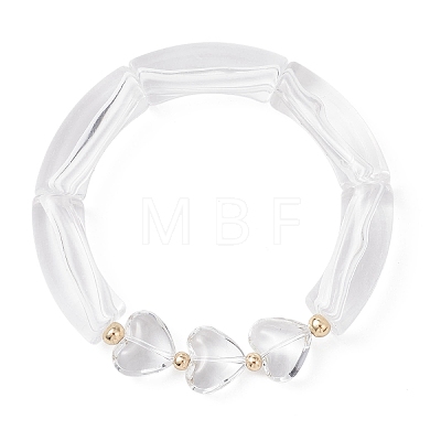 Glass Beads Stretch Bracelets for Women BJEW-JB12948-1