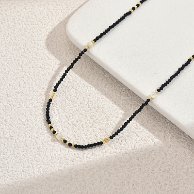 Vintage European-style Faceted Round Glass Beaded Necklaces for Women XV6526-1-1