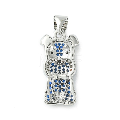 Brass Micro Pave Cubic Zirconia Pendants ZIRC-F138-02P-1