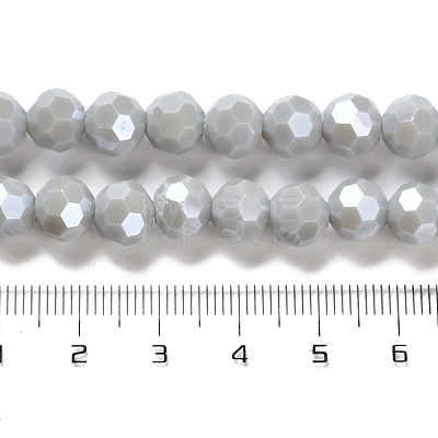 Electroplate Opaque Glass Beads Strands EGLA-A035-P8mm-A22-1
