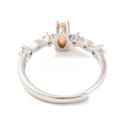 Horse Eye Natural Sunstone Adjustable Rings RJEW-Q817-02P-08-1