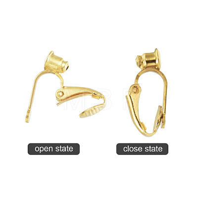 Brass Clip-on Earring Converters Findings KK-Q115-G-NF-1