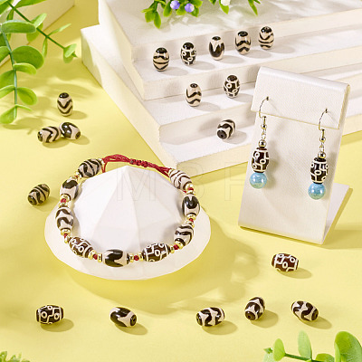 20Pcs 5 Styles Tibetan Style dZi Agate Beads G-TA0002-67-1