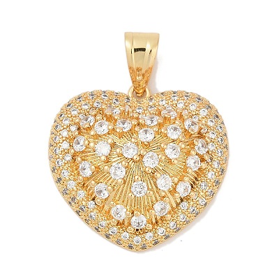 Brass Micro Pave Cubic Zirconia Pendants KK-A241-12G-04-1