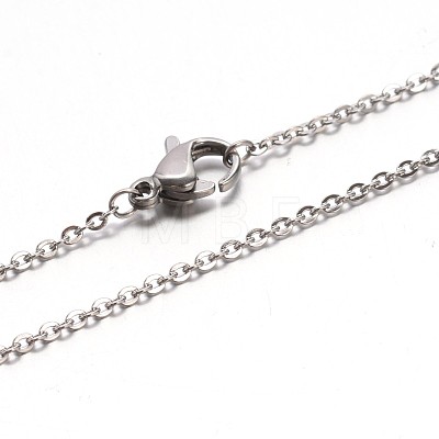 304 Stainless Steel Cable Chain Necklaces NJEW-E026-04-A-1