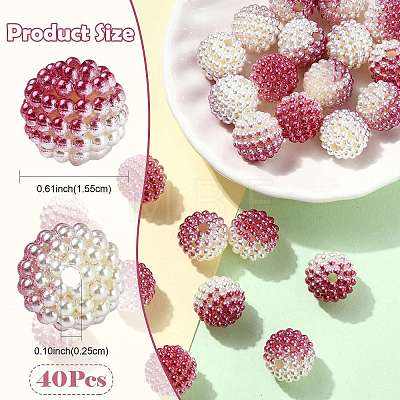 40Pcs Imitation Pearl Acrylic Beads OACR-FS0002-89A-09-1