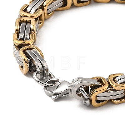 304 Stainless Steel Byzantine Chain Bracelets BJEW-D026-01GP-1