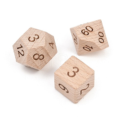 Natural Wood Polyhedral Dice Set WOOD-A027-01A-1