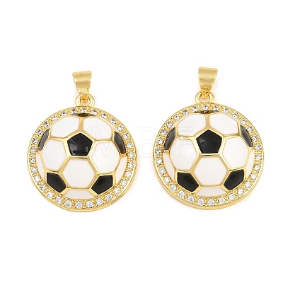 Brass Micro Pave Clear Cubic Zirconia Pendants CU-CBA765C-04A-G-1