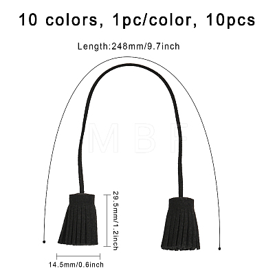 10Pcs 10 Colors Double-end Flocking Tassels Pendant FIND-CA0007-47-1