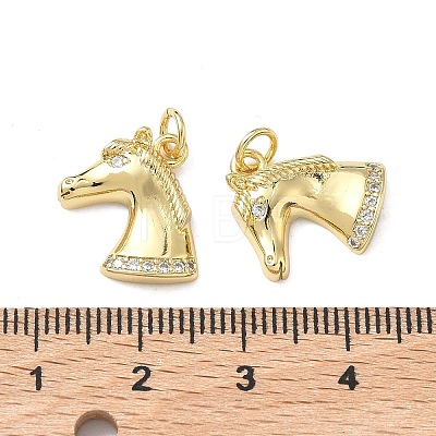 Brass Micro Pave Clear Cubic Zirconia Pendants KK-F930-14G-1