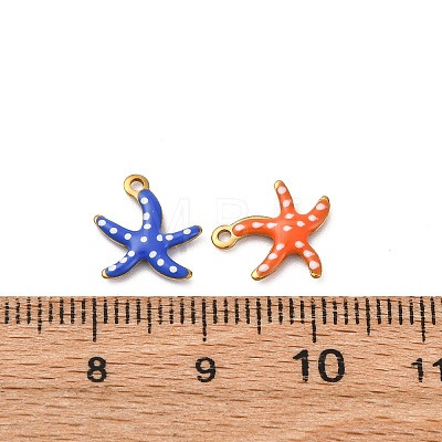 304 Stainless Steel Enamel Charms STAS-Q363-14I-G-1