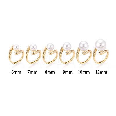 Brass Micro Pave Cubic Zirconia Cup Peg Ring Settings KK-B166-04G-1