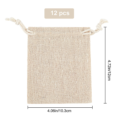 Gorgecraft Flax Cloth Blank DIY Craft Drawstring ABAG-GF0001-06B-1