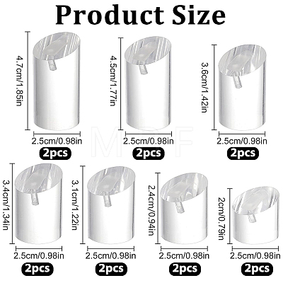 14Pcs 7 Styles Acrylic Ring Displays RDIS-FG0001-32-1