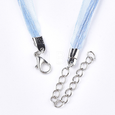 Waxed Cord and Organza Ribbon Necklace Making NCOR-T002-168-1