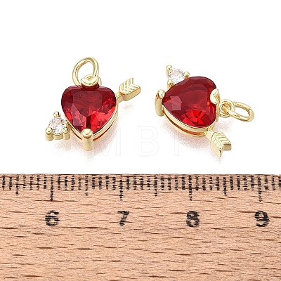 Valentine's Day Brass Micro Pave Cubic Zirconia Charms KK-Q072-05G-1