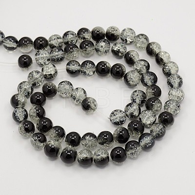 Two Tone Crackle Glass Beads Strands CCG-Q002-6mm-M-1