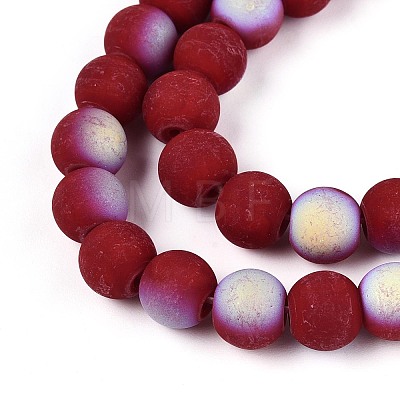 Frosted Opaque Glass Beads Strands LS-GLAA-T032-P8mm-MBB23-1