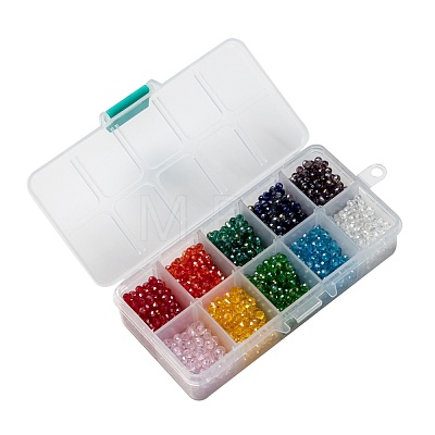 10 Colors Electroplate Glass Beads EGLA-JP0002-01B-4mm-1