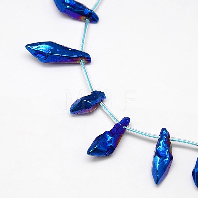 Electroplate Gemstone Natural Quartz Crystal Beads Strands G-L137-03-1