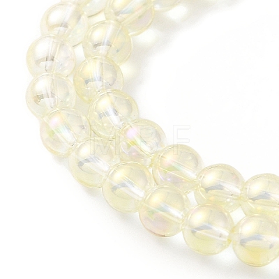 Transparent Electroplate Glass Beads Strands GLAA-T032-T4mm-C02-1