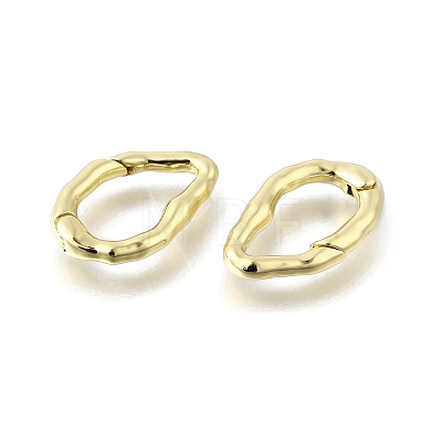 Brass Irregularity Spring Gate Rings KK-U072-43B-G-1