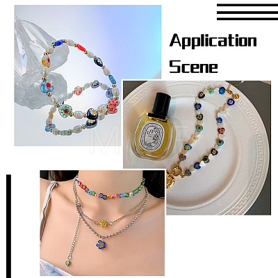 Cheriswelry 130Pcs Handmade Millefiori Lampwork Beads Strands LAMP-CW0001-01-1