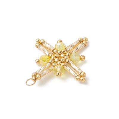 Glass Beaded Pendants PALLOY-MZ01161-01-1