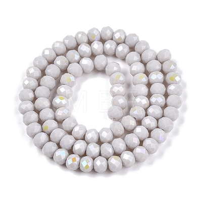 Electroplate Opaque Solid Color Glass Beads Strands LS-EGLA-A044-P6mm-L19-1
