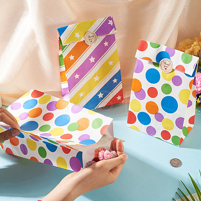 20Pcs 2 Styles Rainbow Color Paper Storage Bags ABAG-TA0002-35-1