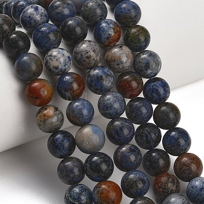 Natural Dumortierite Beads Strands G-F826-A01-10mm-1