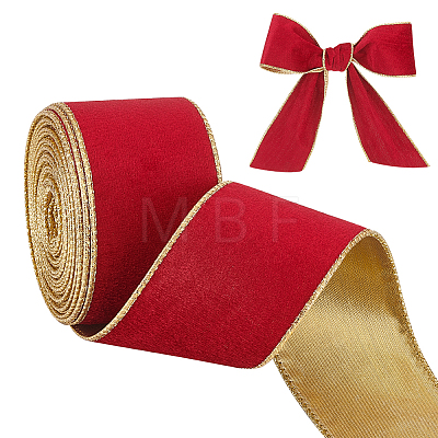 10 Yards Single Face Velvet Wired Ribbons SRIB-WH0011-153B-1