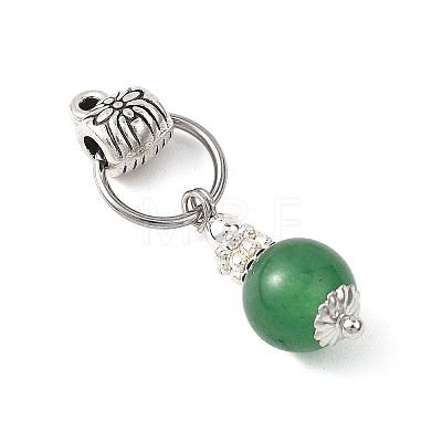 5Pcs 5 Styles Natural Green Aventurine & Black Onyx & White Jade & Malaysia Jade Pendants PALLOY-JF04711-1