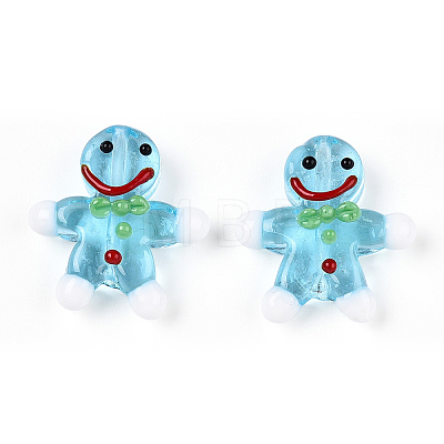 Gingerbread Man Handmade Lampwork Beads LAMP-G150-04A-1