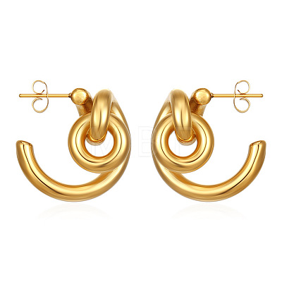 304 Stainless Steel Stud Earrings for Women WGF252D-01-1