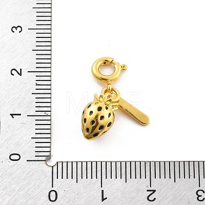Brass Enamel Fruits Pendant Decoration HJEW-P020-01B-G-1