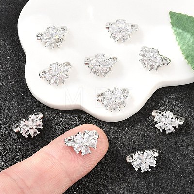 SHEGRACE Flower Brass Micro Pave Clear Cubic Zirconia Spacer Bars XGRQ5K154-827P-1