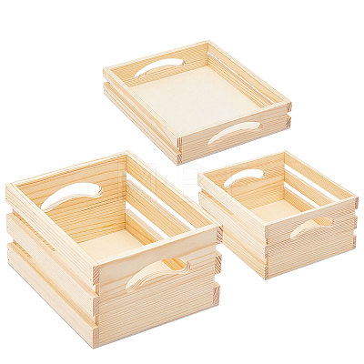 Wooden Storage Wood Nesting Crates CON-WH0092-51-1