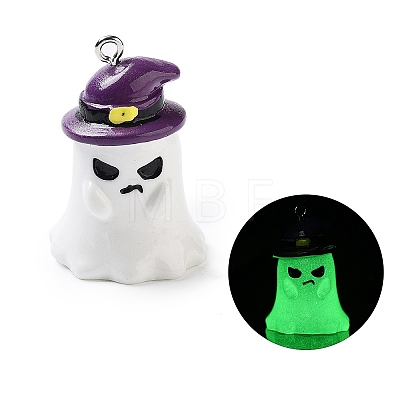 Halloween Theme Baking Painted Resin Pendants RESI-G103-01B-1