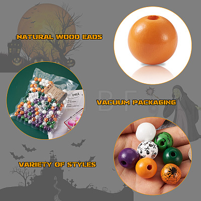 DIY Halloween Wooden Ornaments Making Kits DIY-CD0001-42-1
