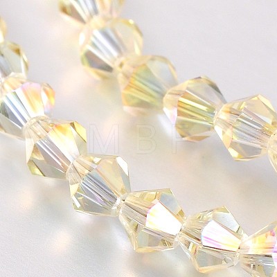 Faceted Bicone Glass Beads Strands X-EGLA-P017-4mm-14-1