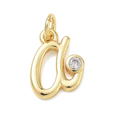 Brass Micro Pave Cubic Zirconia Charms KK-D289-66G-1