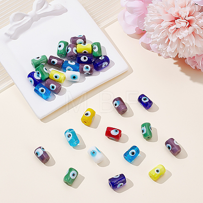 30Pcs Handmade Evil Eye Lampwork Beads LAMP-ME0001-14-1